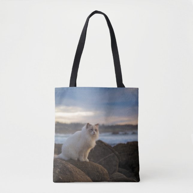 Ragdoll Katze am Strand Tasche (Vorderseite)