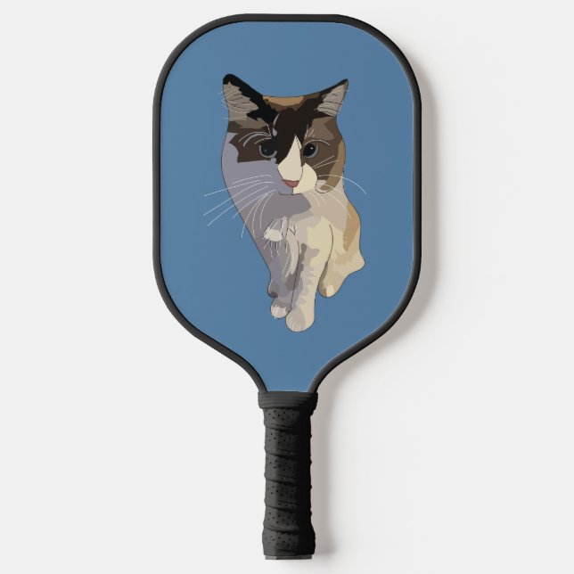 Ragdoll-Katze, Dusty Blue Pickleball Schläger (Vorderseite)