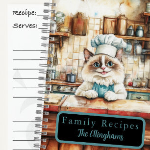 Ragdoll-Katze-Koch-Spiralrezeptbuch Notizbuch
