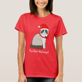 Ragdoll Katze mit Weihnachtsmannmütze Purrfect T-Shirt