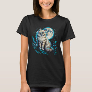 Ragdoll-Katze Mondlicht-Dach Nacht Katzengeist T-Shirt