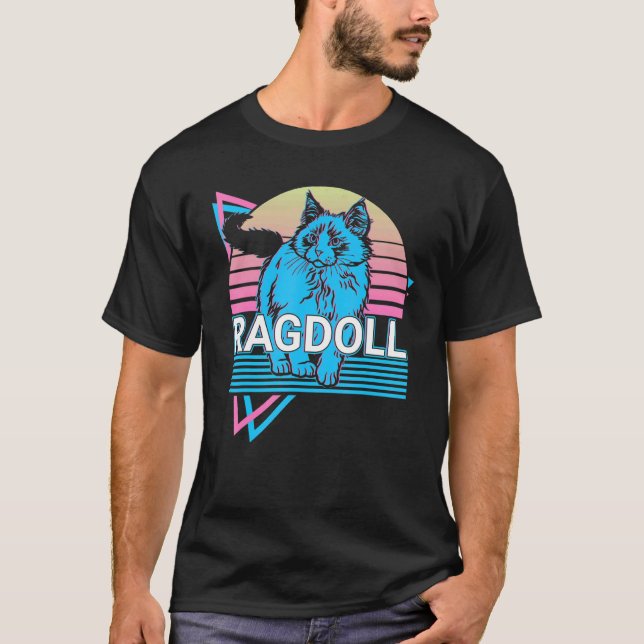 Ragdoll-Katze Retro T-Shirt (Vorderseite)