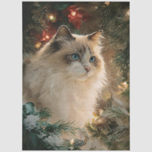 Ragdoll-Katze Weihnachten Decoupage Seidenpapier