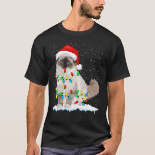Ragdoll-Katze Weihnachtslichter Xmas Katzenliebhab T-Shirt