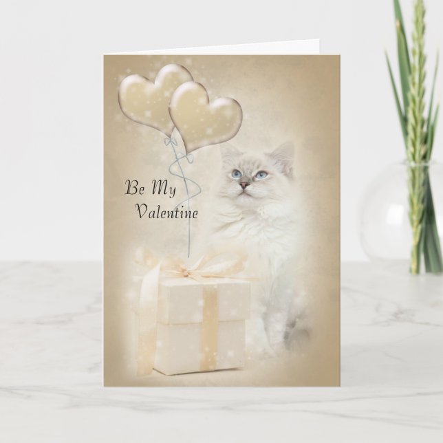 Ragdoll Katzen-Valentinsgrußkarte Feiertagskarte (Vorderseite)