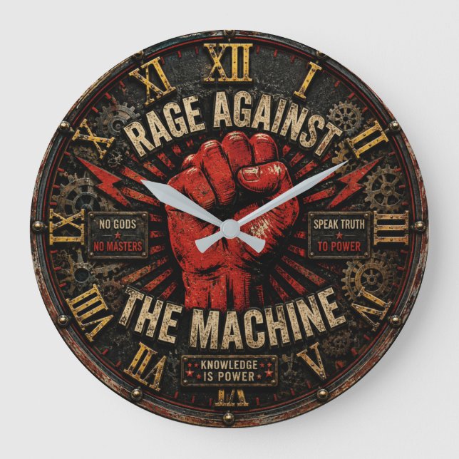 Rage Against the Machine Protest Art  Große Wanduhr (Vorderseite)
