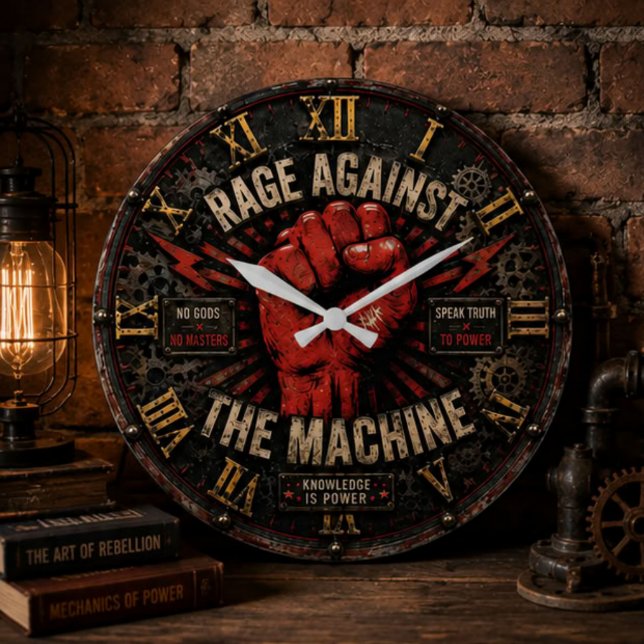 Rage Against the Machine Protest Art  Große Wanduhr (Von Creator hochgeladen)