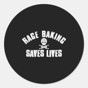 Rage-Backen rettet Live-Schädel lustiger Bäcker Ko Runder Aufkleber