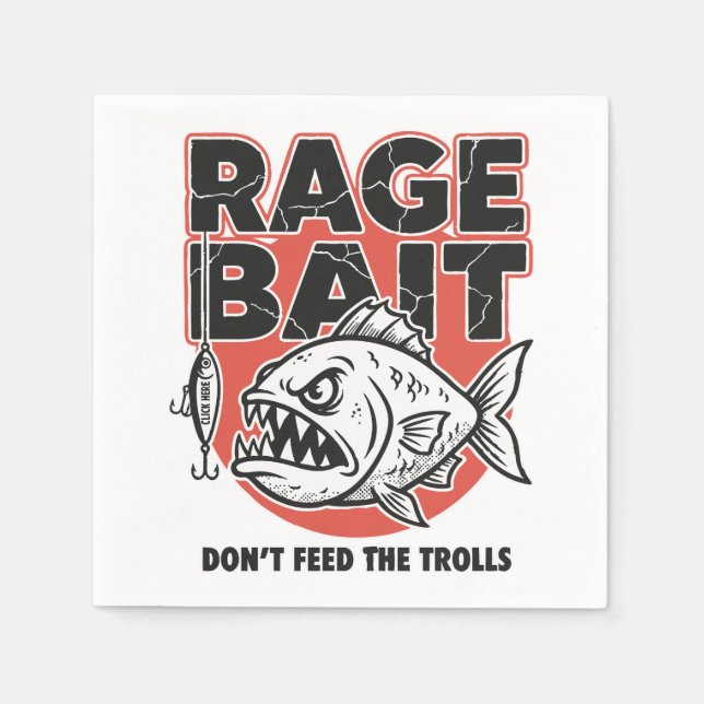 Rage Bait, Don’t Feed The Trolls Serviette (Vorderseite)