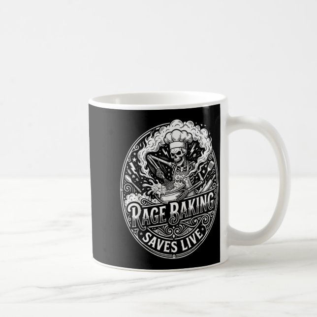 Rage Baking rettet Live Funny Chaos Kitchen Kaffeetasse (Rechts)