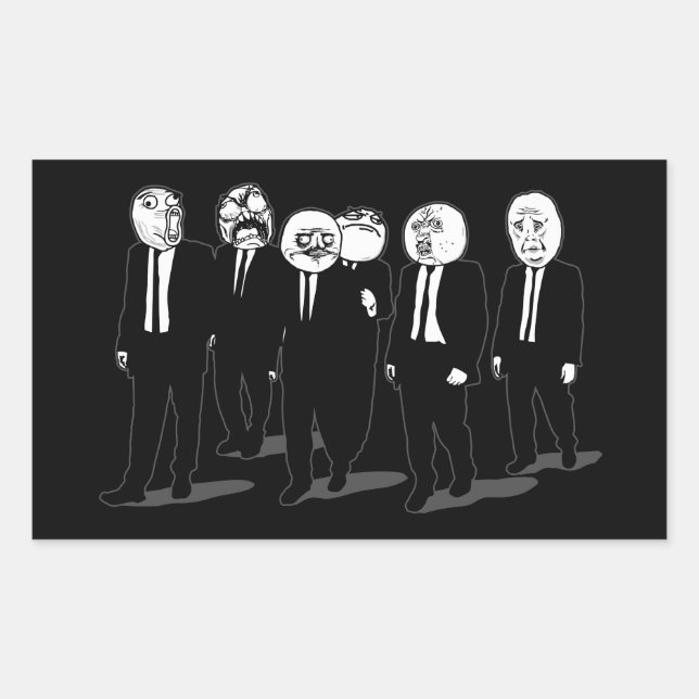 Rage Comic Meme vor dem Walking. Ich Gusta. Rechteckiger Aufkleber (Vorderseite)