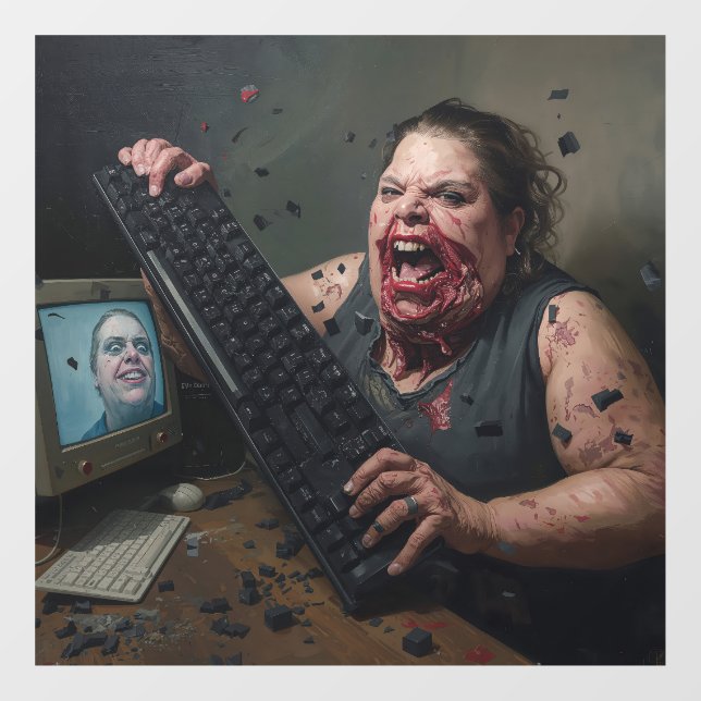 Rage-Fehler: Systemversagen - Ctrl Alt Delirium Fensteraufkleber (Blatt)