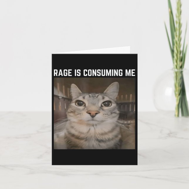 Rage konsumiert mich Meme Cat Meme merkwürdig spez Karte (Vorderseite)