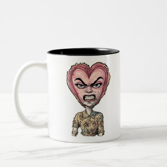 Rage-Modus aktiviert fett angegry Expression Zweifarbige Tasse (Links)