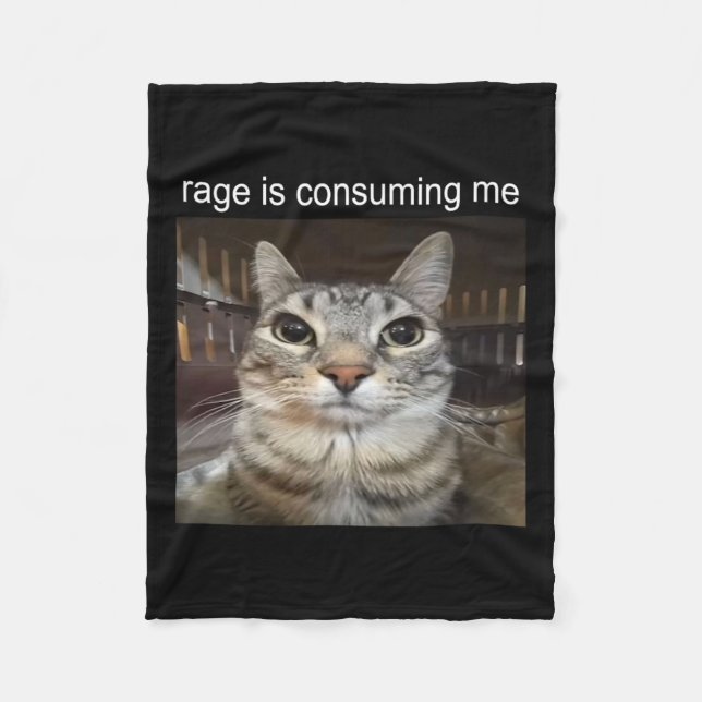 Rage verzehrt mich Albern, wenn ich Cat Meme stehe Fleecedecke (Vorderseite)