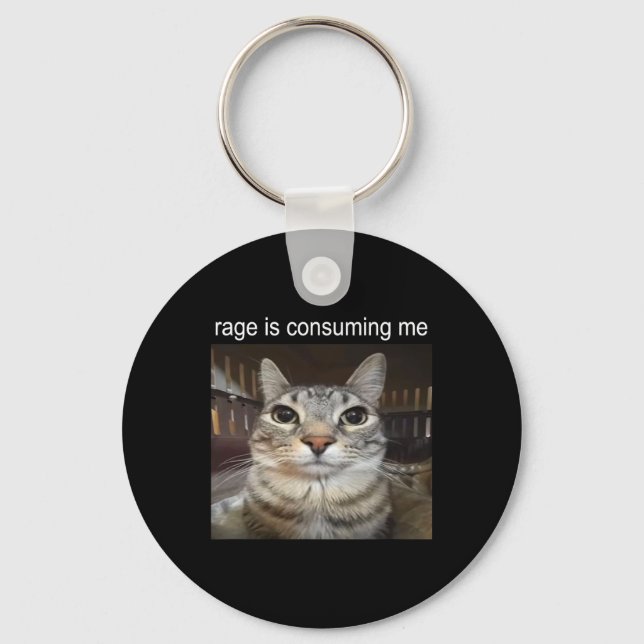Rage verzehrt mich Albern, wenn ich Cat Meme stehe Schlüsselanhänger (Vorderseite)