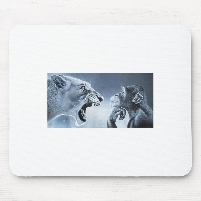 Ragebait Meme, Lion Monkey, Monkey And Lion Meme M Mousepad (Vorne)