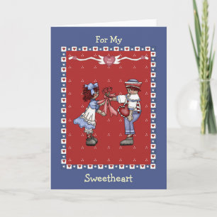 Raggedy Ann Sweethearts Valentinstag Feiertagskarte