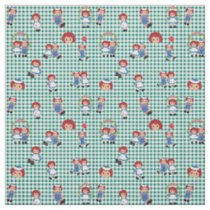 Raggedy Ann und Andy zu Green Gingham Stoff