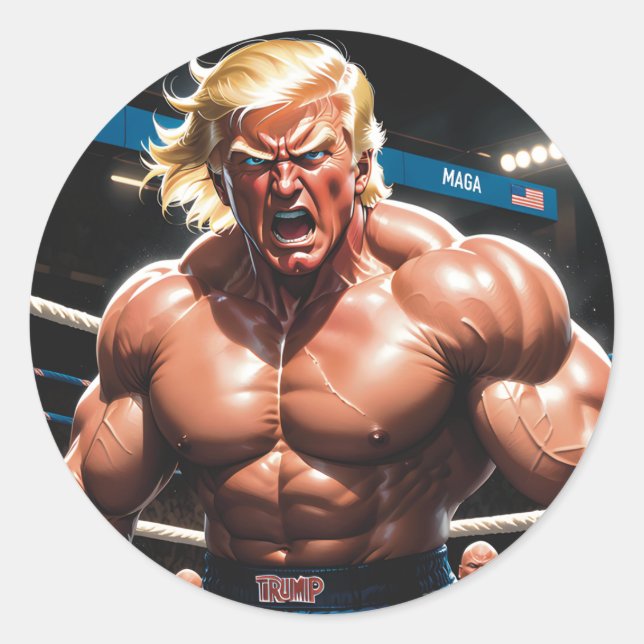 Raging Donny T (MIXED MARTIAL ARTS/Wrestling MAGA  Runder Aufkleber (Vorderseite)