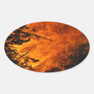 Raging Fire Ovaler Aufkleber