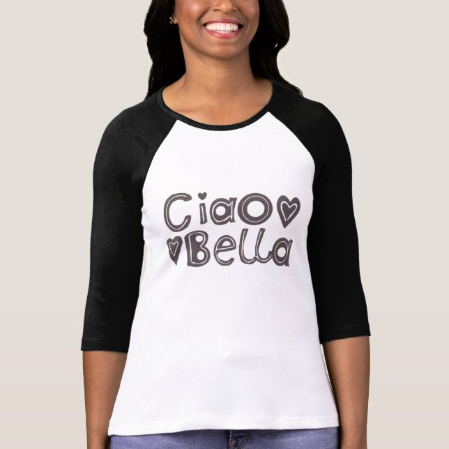 Raglan-Shirt Ciao Bella Damen T-Shirt (Vorderseite)