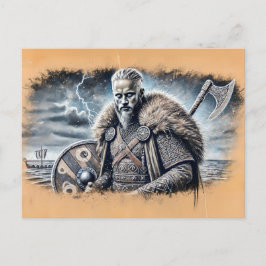 Ragnar Lodbrok in Pastel Chalk Zeichnend Postkarte