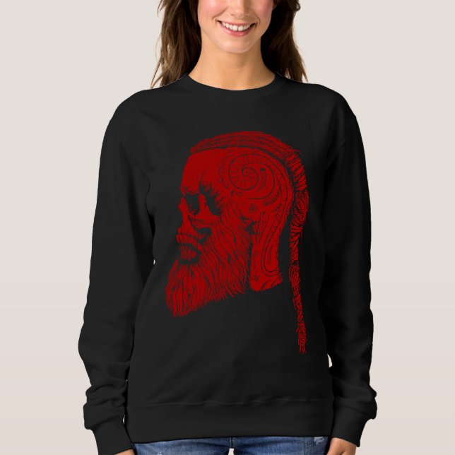Ragnar Lodbrok T  Viking Ragnar Skull T Sweatshirt (Vorderseite)