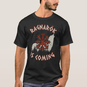 Ragnarök kommt Wolf Vegvisir Wikinger Wikinger T-Shirt