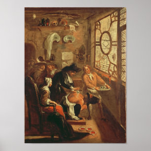 Ragotin behandelte mit einem höhlenden Glas Poster