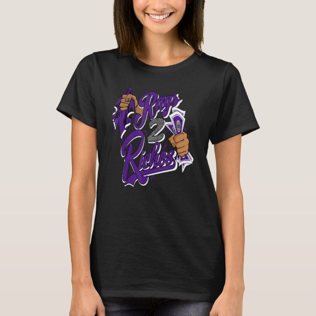 Rags 2 Riches Money Matching Dark Iris 3s Matching T-Shirt (Vorderseite)