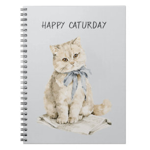 Rah Katze Blaue Schleife Caturday Notizblock