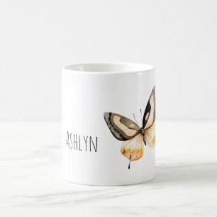 Rahm-Pfirsich-Brauner Schmetterling Kaffeetasse