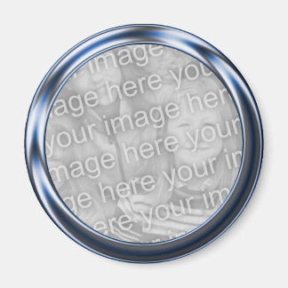 Rahmen aus blauem Foto Magnet