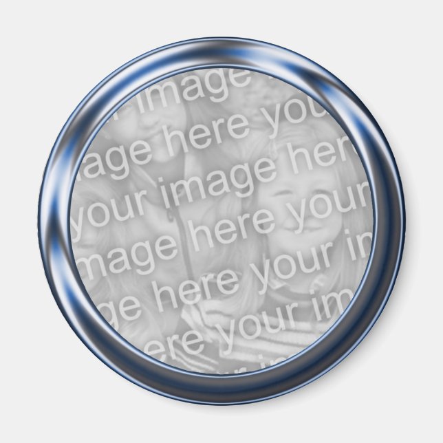 Rahmen aus blauem Foto Magnet (Vorne)