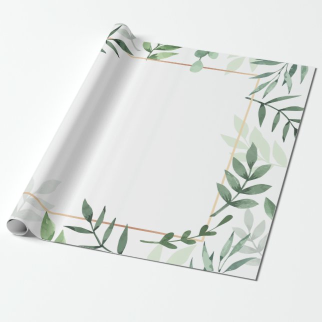 Rahmen-Blätter mit Aquarellfarben Geschenkpapier (Ungerollt)