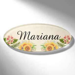 Rahmen für benutzerdefinierte, farbige Blume Namenschild