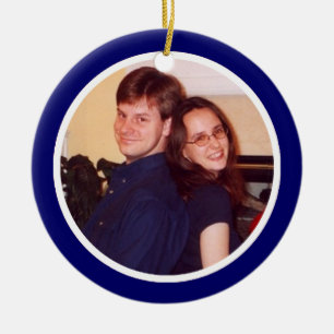Rahmen für blaues und weißes Foto - einseitig Keramik Ornament
