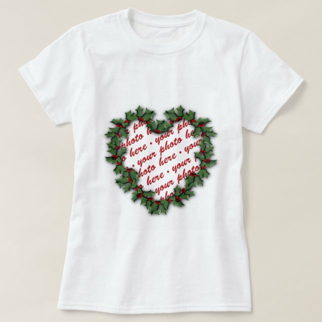 Rahmen für Herzkranz-Fotos T-Shirt (Design vorne)