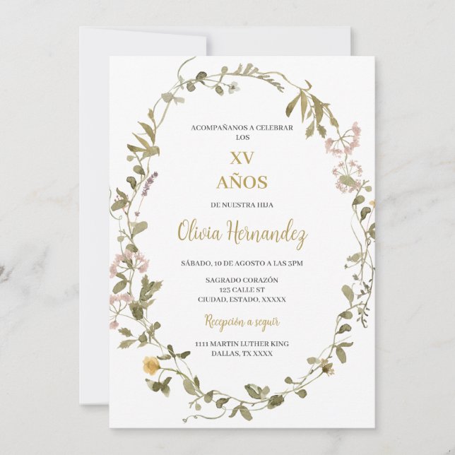 Rahmen für Quinceañera Einladung (Vorderseite)