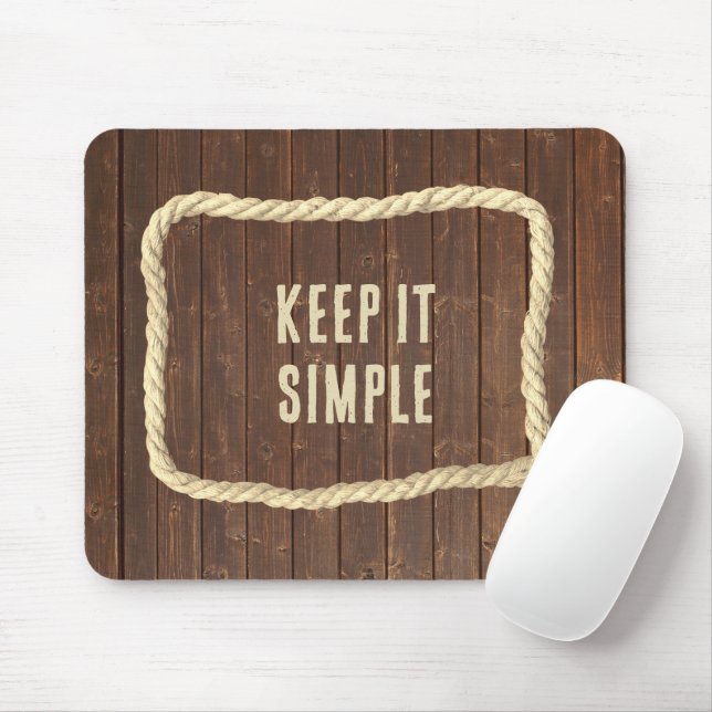 Rahmen für Teakholz mit Zitat Mousepad (Mit Mouse)