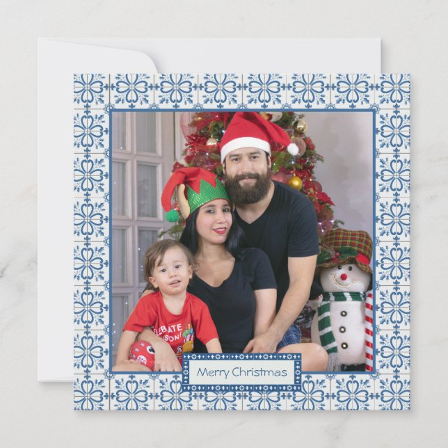 Rahmen für Weihnachtslieder und Blume Feiertagskarte (Vorderseite)