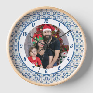 Rahmen für Weihnachtslieder und Blume Uhr