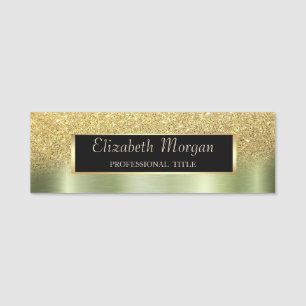Rahmen, Gold Glitzer Ombre Green Metallic Namensschild