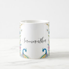 Rahmen mit Aquarell-Blume Kaffeetasse