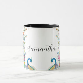 Rahmen mit Aquarell-Blume Tasse