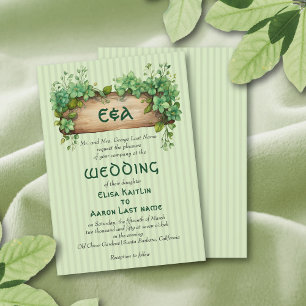 Rahmen mit Initialen St Patrick's Day Hochzeit Einladung