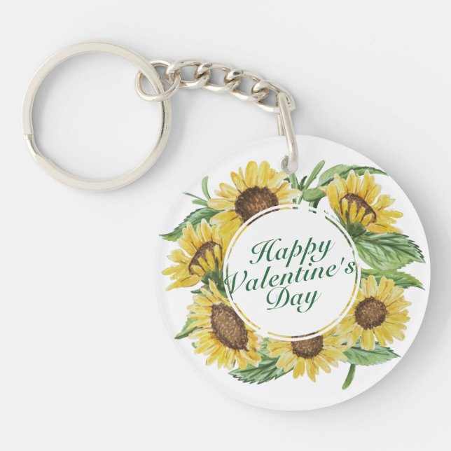 RAHMEN-Schlüsselanhänger Sonnenblumenvalentines Schlüsselanhänger (Vorderseite)
