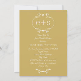 Rahmen und Initialen Goldhochzeit Brautparty Einladung