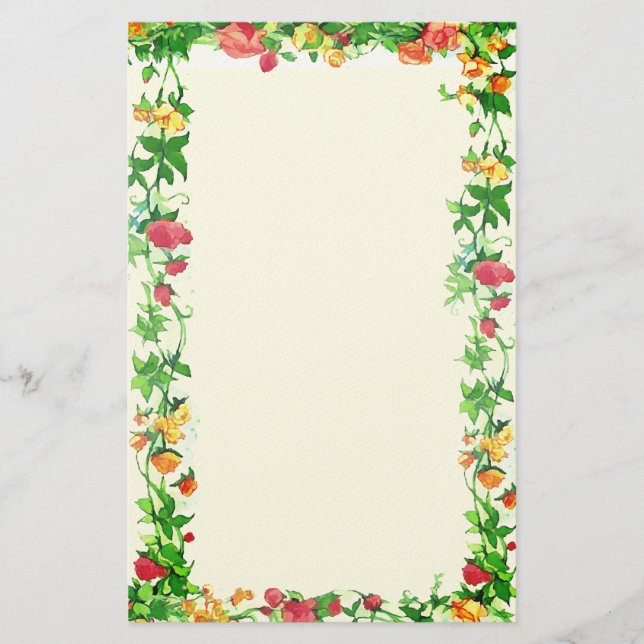 Rahmen von Rose Briefpapier (Vorderseite)